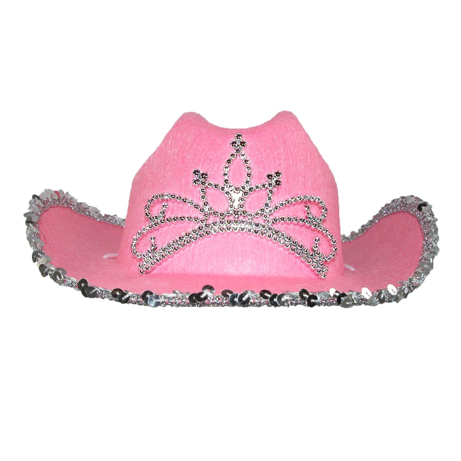 CTM Girls' Felt Tiara Cowboy Western Hat with Bling