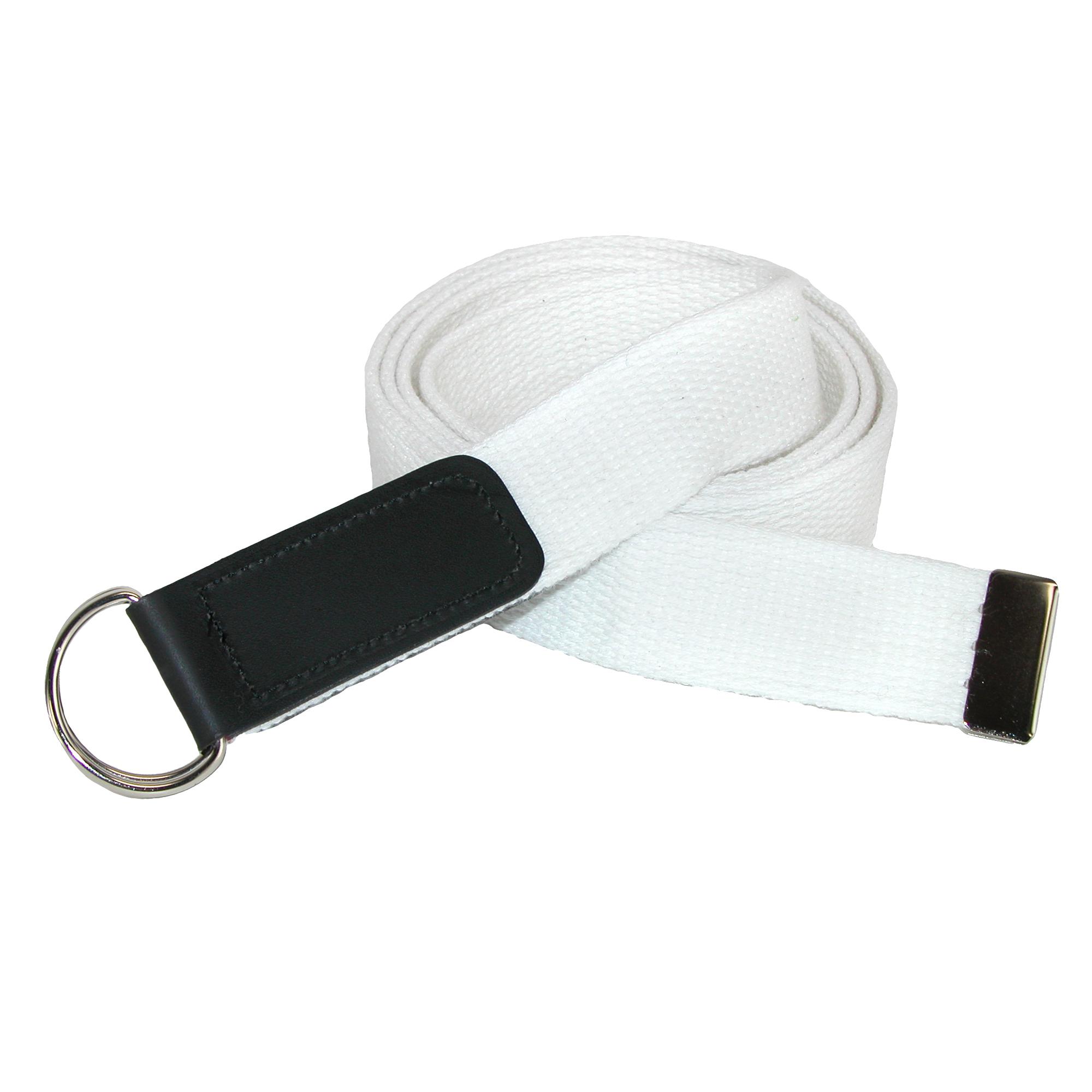 CTM Plus Size Cotton Web Belt with Double D Ring Buckle
