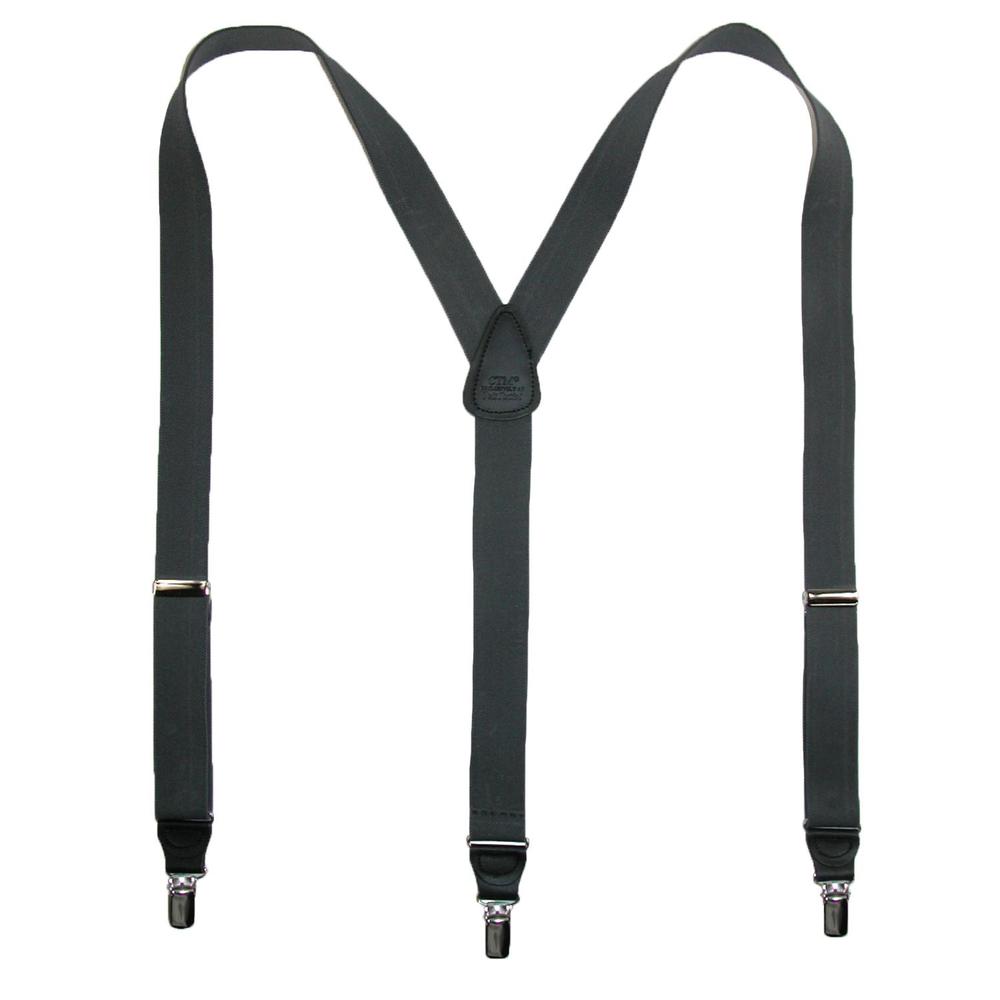 CTM Men's Big & Tall Elastic Clip End Premium Solid Suspenders