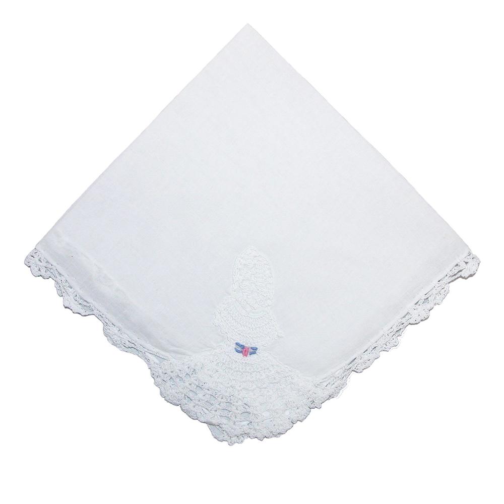 CTM Women's Cotton Crinoline Lady Lace Handkerchief