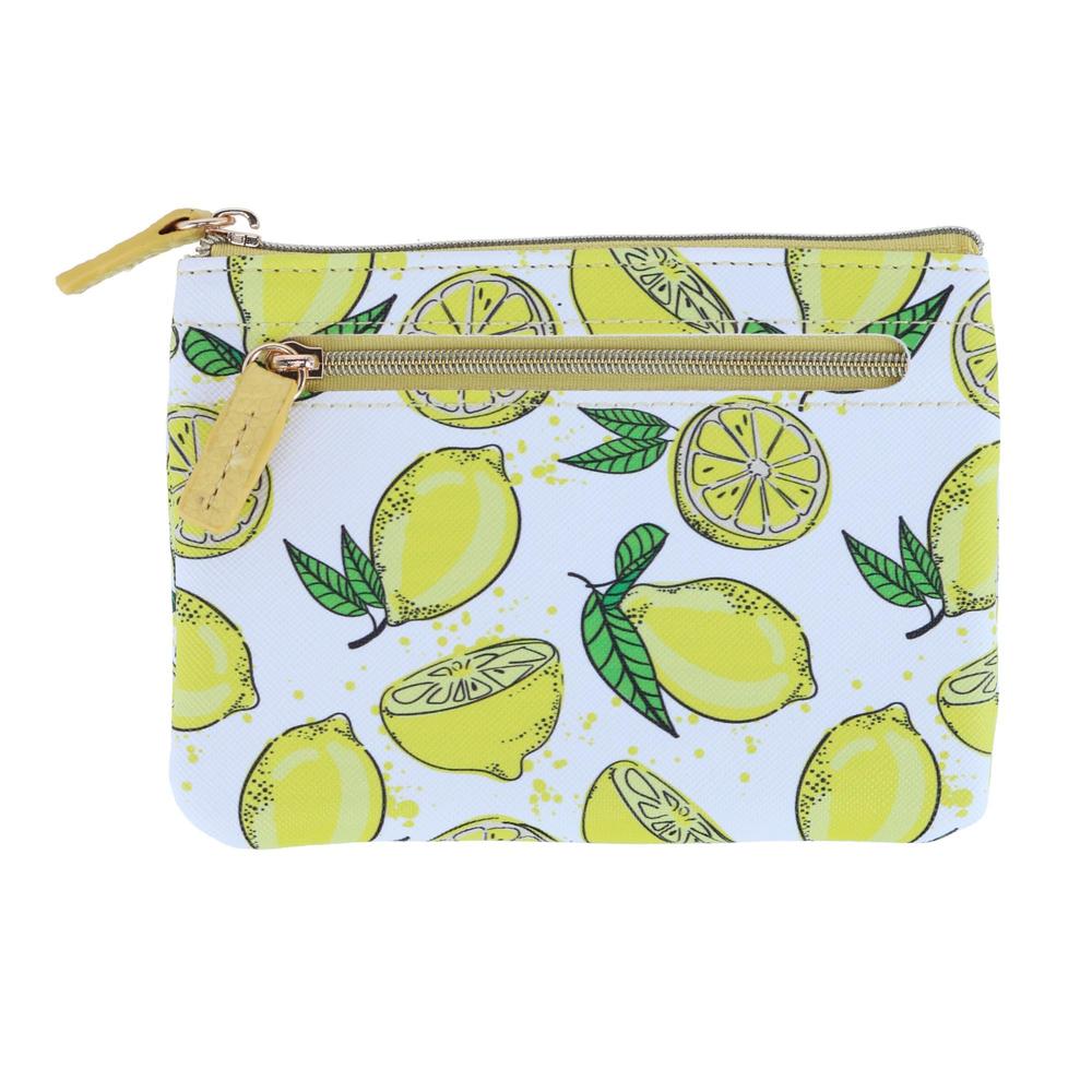 Buxton Women's Lemon Squeeze Printed Vegan Leather ID Coin Case