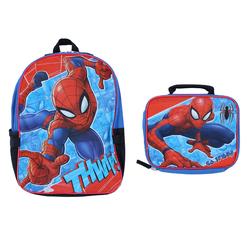 Marvel Boy's Spider-Man 16-Inch Backpack with Lunch Bag