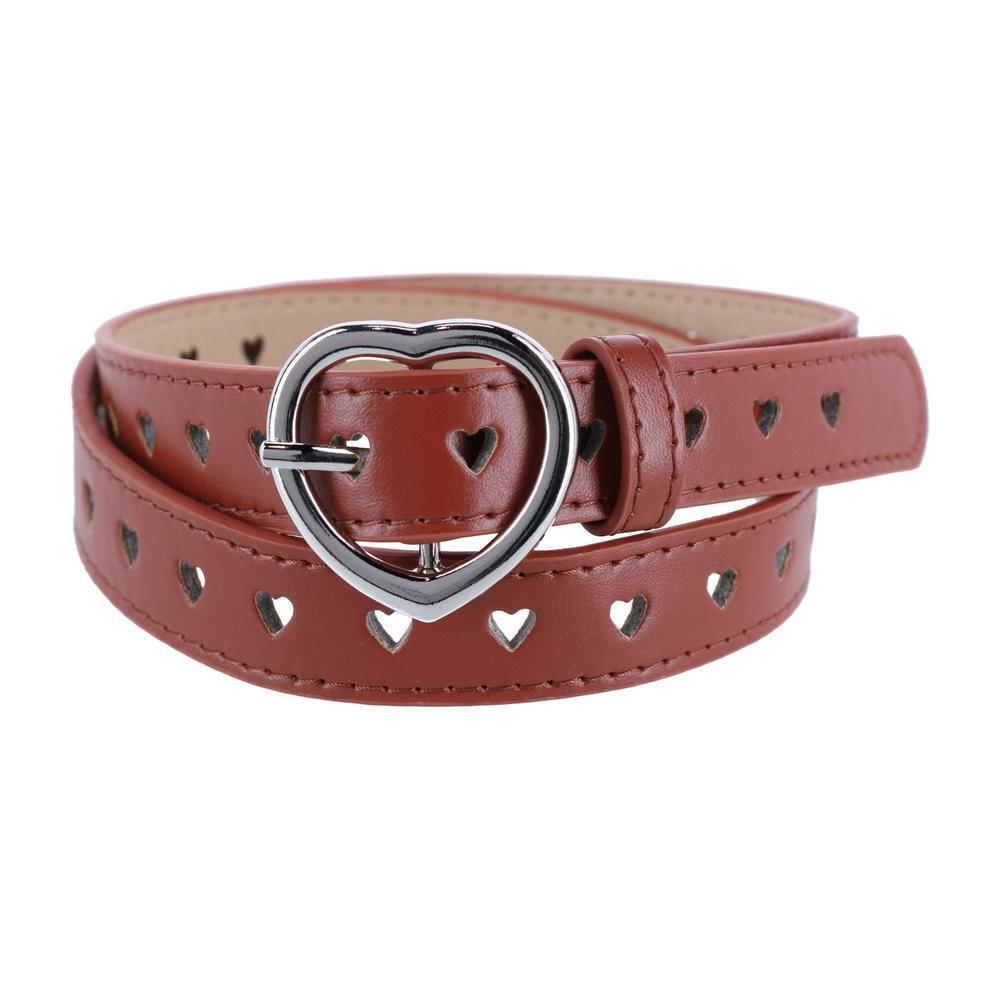 CTM Girls Love Heart Punched Hole Belt