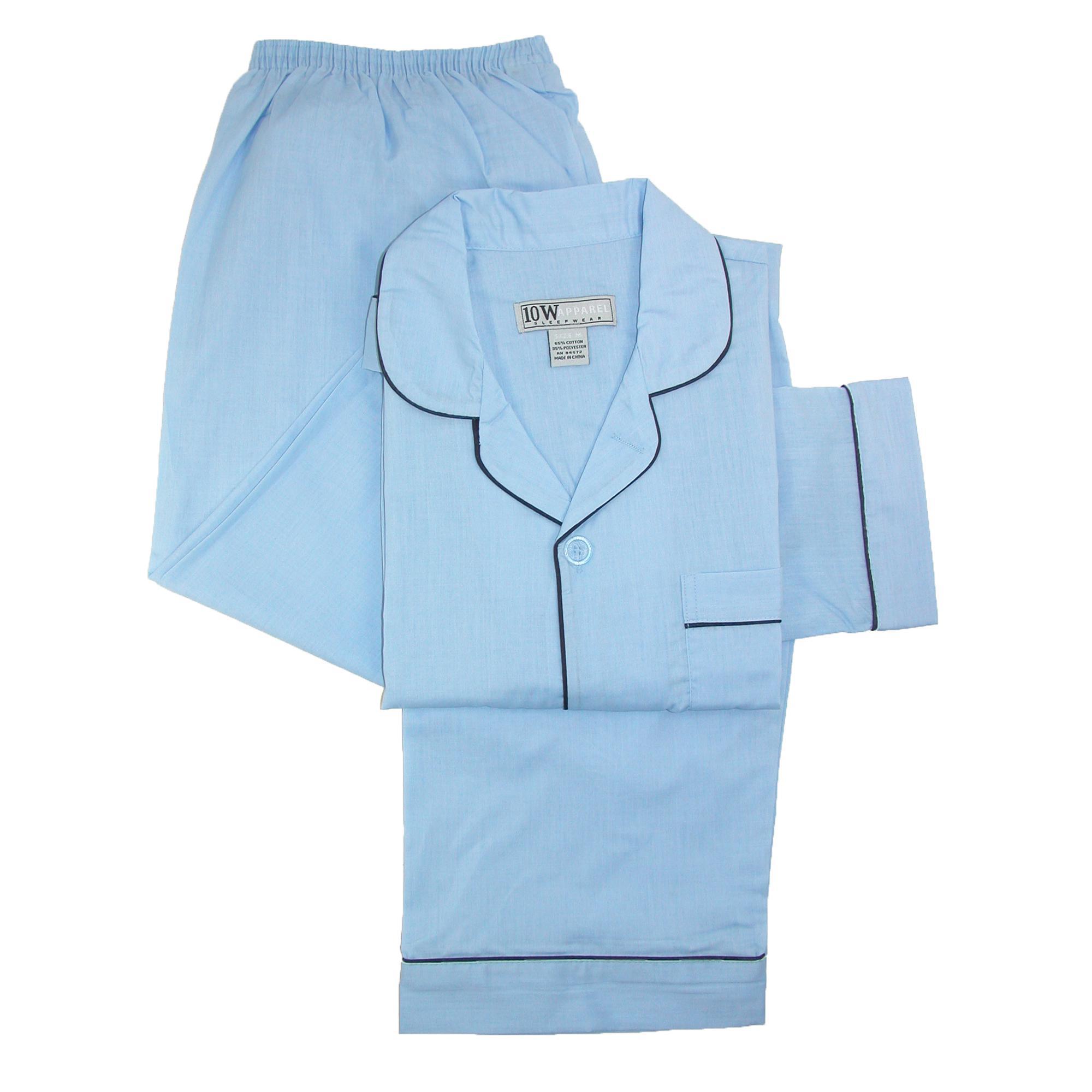 Ten West Apparel Long Sleeve Long Leg Solid Pajama Set