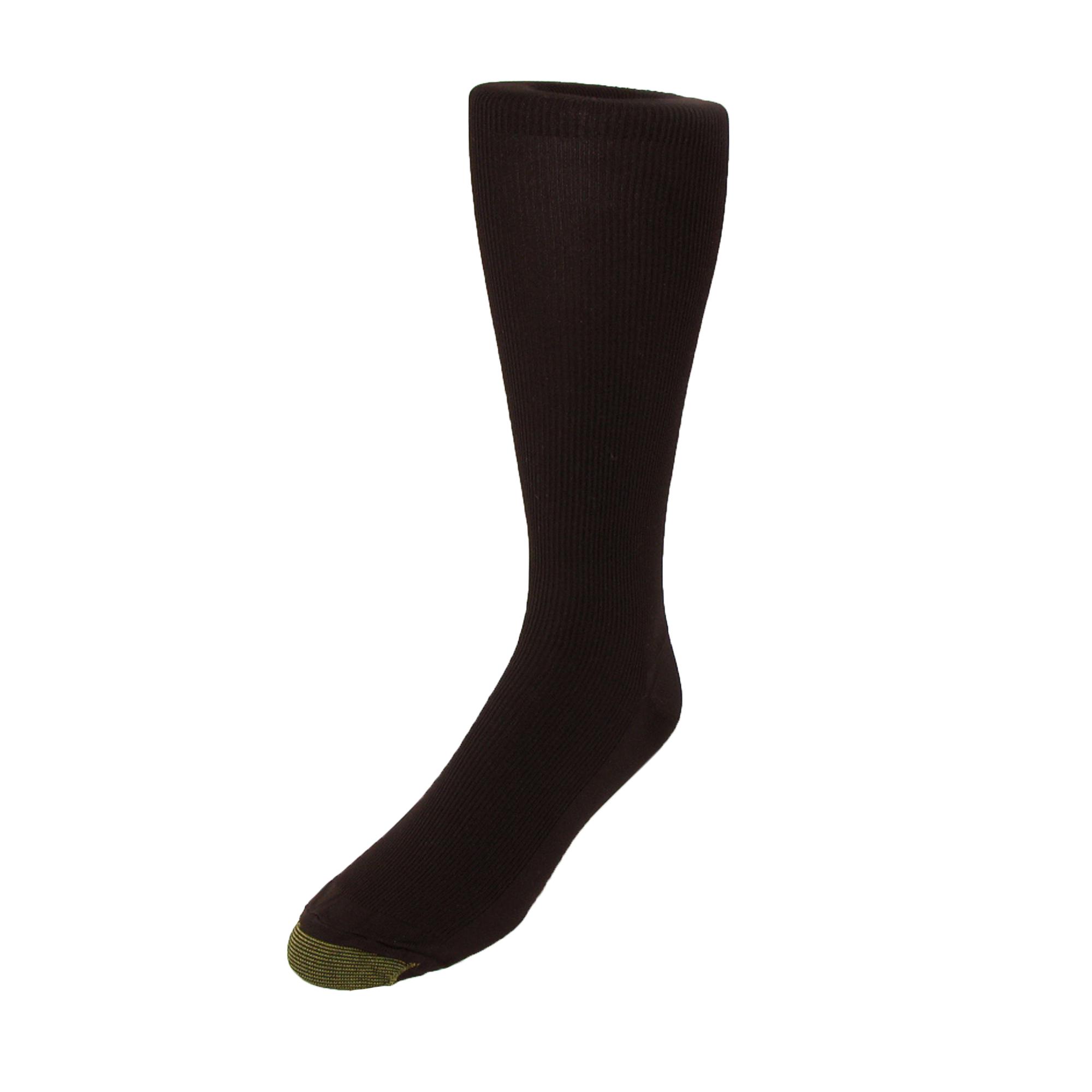 Gold Toe Men's Metropolitan Moisture Control OTC Socks (Pack of 3), Brown