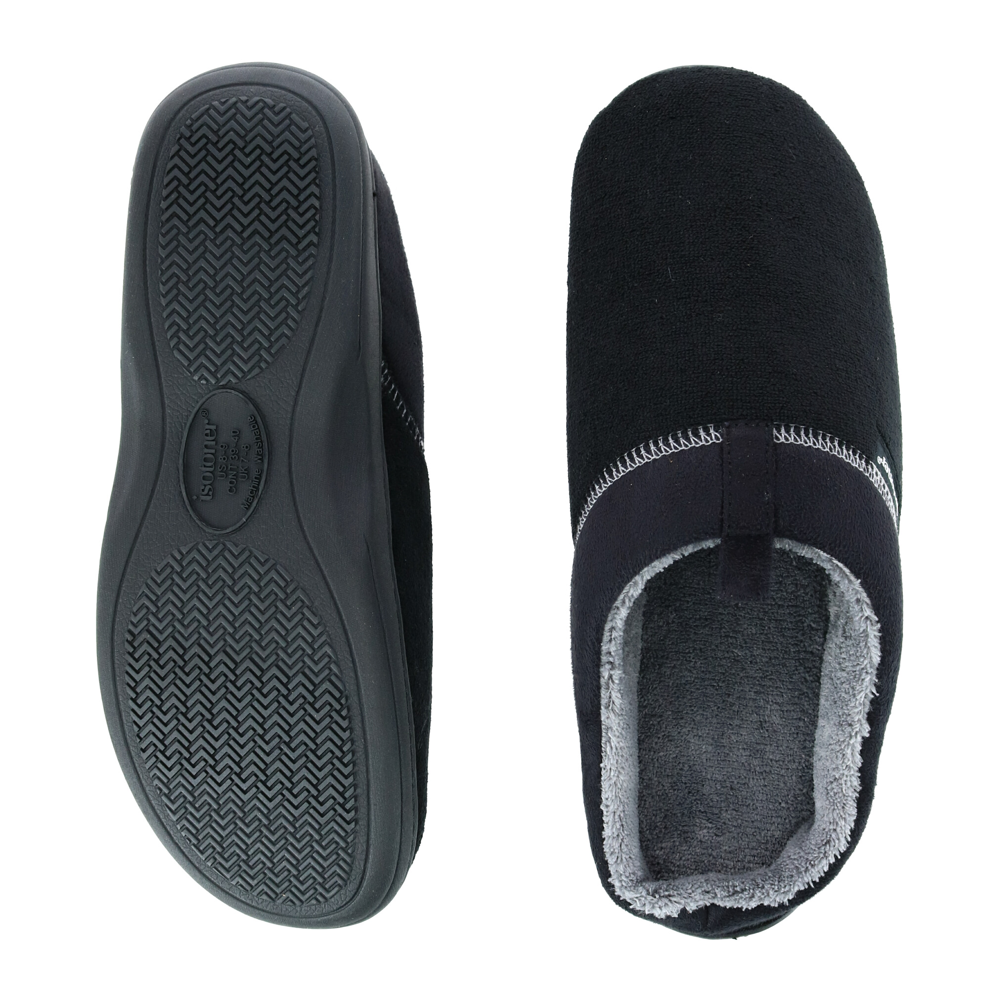 Isotoner Men's Microterry Jared Hoodback Slippers