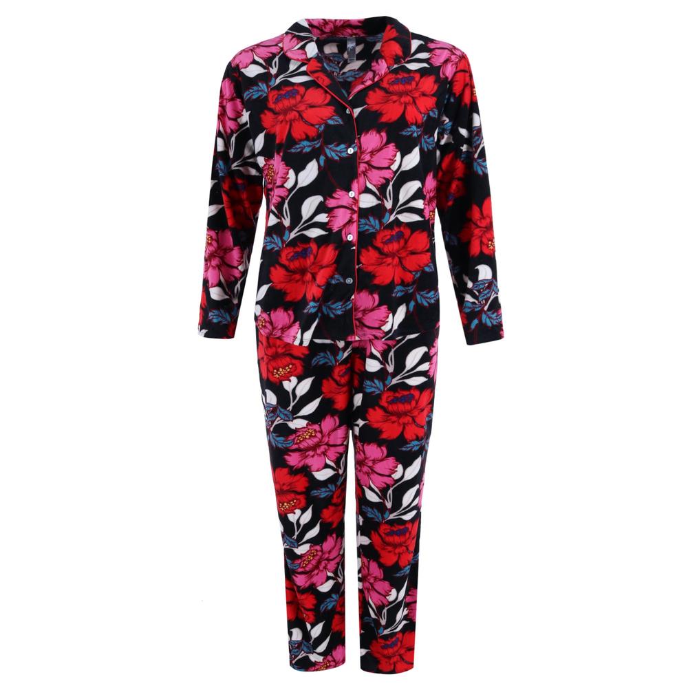 PJ Couture Women's Floral Notch Pajama Set