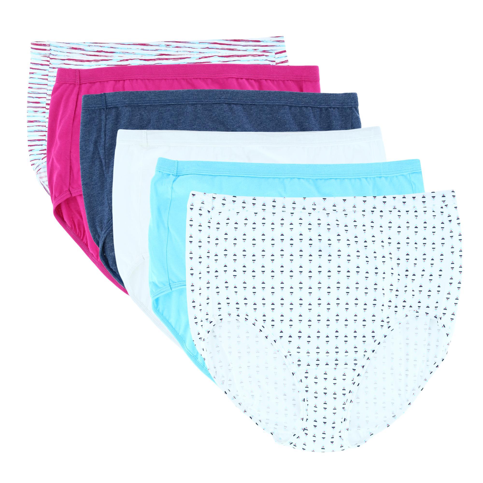 Fruit Of The Loom 6 Slip Bikini In Cotone Assortito Per Donna - Confezione Da 6