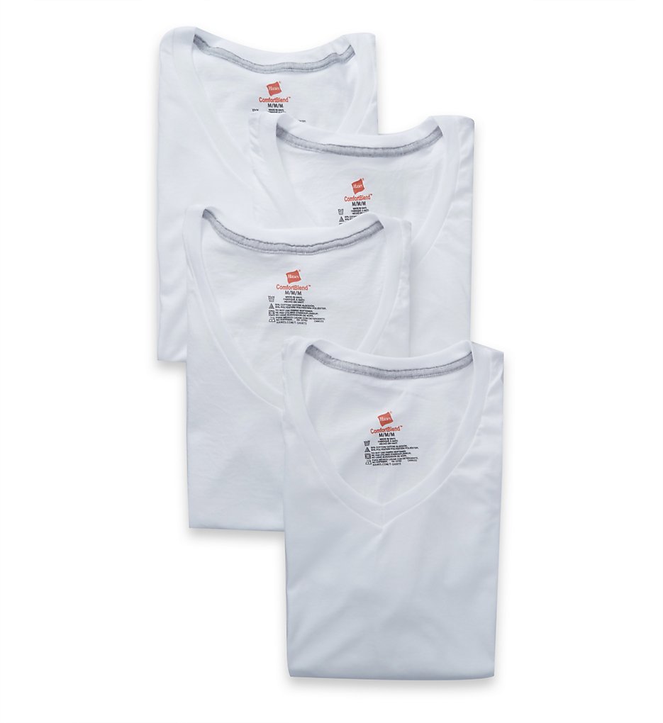 Hanes UBT2W4 Ultimate Comfortblend V-Neck T-Shirts - 4 Pack