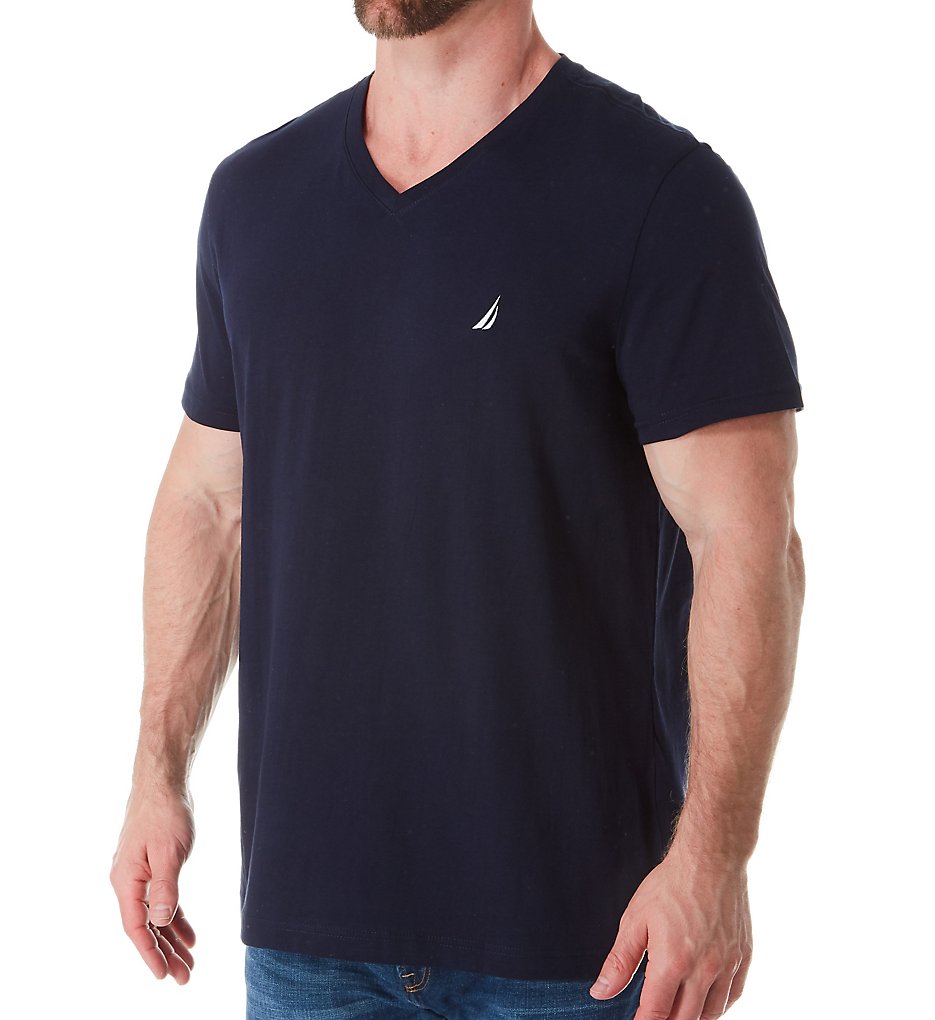 Nautica V94770 100% Cotton V-Neck T-Shirt