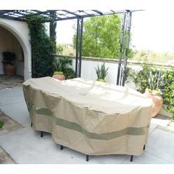 Patio Table Cover W Umbrella Hole Formosa Covers Oval Patio Set 120 L X 86 W Fits Rectangle Table