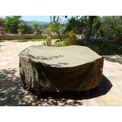 Patio Table Cover W Umbrella Hole Formosa Covers Patio Set 96 Dia Fits Square Oval And Round Table
