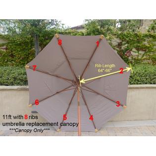 canopy umbrella 11ft replacement formosa covers ribs taupe zoom