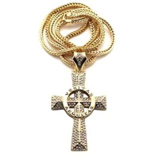 Jotw Goldtone Iced Out Boondock Saints Veritas Aequitas Pendant Jotw Goldtone Iced Out Boondock Saints