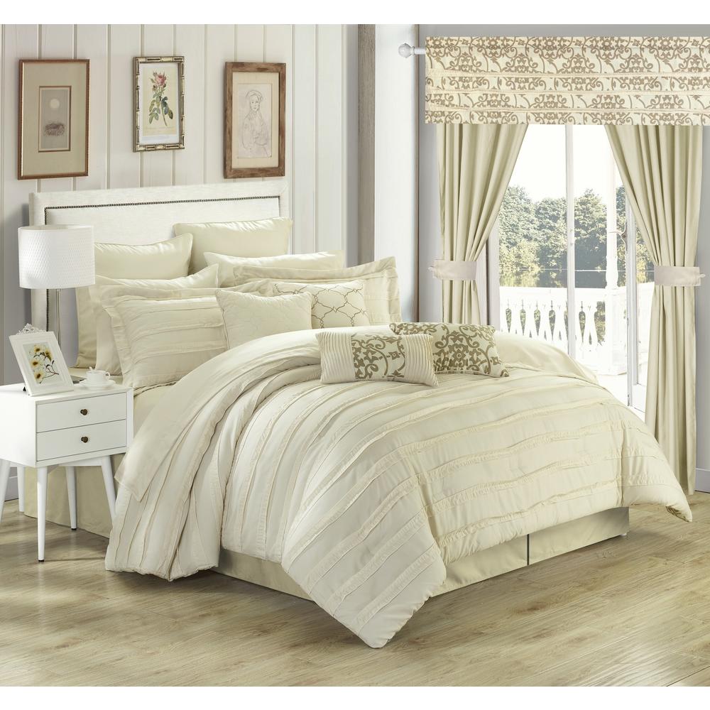 Chic Home Hailee 24pc King Size Comforter Set - Beige
