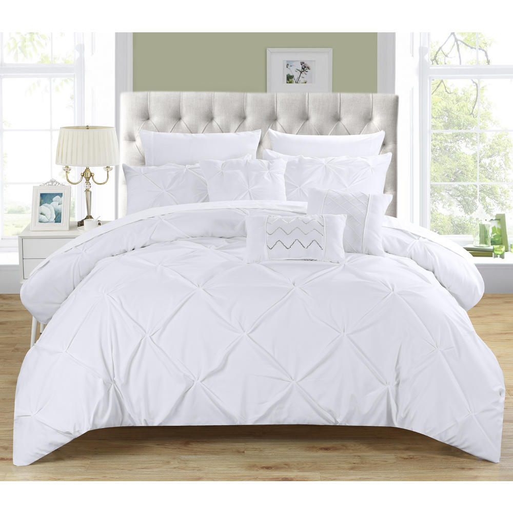 Chic Home Hannah Comforter Set King Size – White