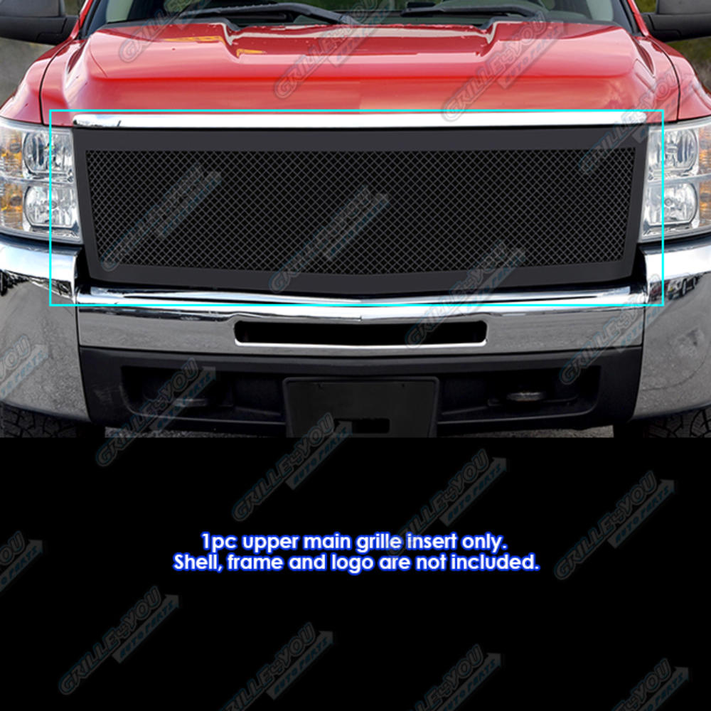 APS Fits 2007-2010 Chevy Silverado 2500/3500 Stainless Steel Black Mesh Grille