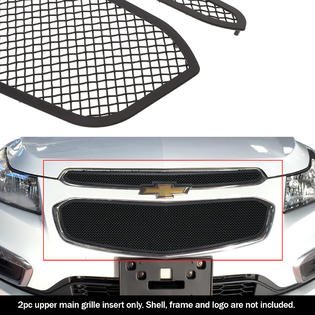 Aps Fits 2015 Chevy Cruze Stainless Steel Black Mesh Grille C76342h