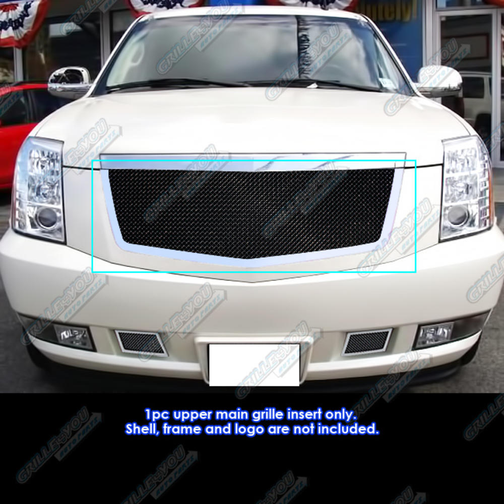 APS For 2007-2014 Cadillac Escalade Black Stainless Steel Mesh Grille Grill Insert