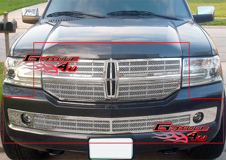 APS Fits 2007-2014 Lincoln Navigator Stainless Steel Mesh Grille Grill Insert Combo # L77809T