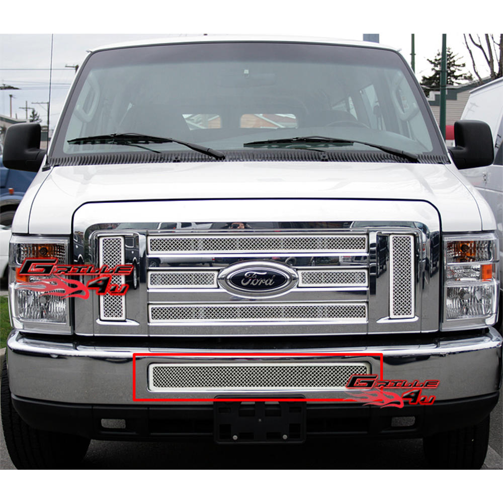 APS Fit 08-2013 Ford Econoline Van/E-Series Bumper Stainless Steel Mesh Grille Grill