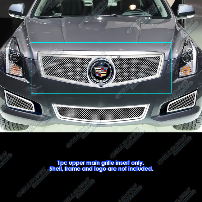 APS For 2013-2014 Cadillac ATS Logo Show Stainless Upper Mesh Grille Insert #N19-T25957A