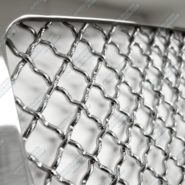 APS For 2015-2017 Ford F-150 Main Upper Stainless Chrome Mesh Grille Insert