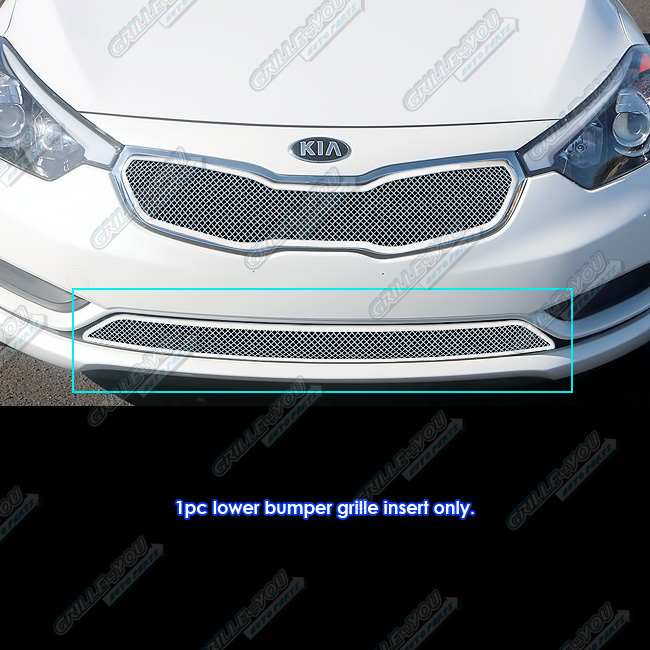 APS For 2014-2016 Kia Forte Lower Bumper Stainless Steel Chrome Mesh Grille Insert