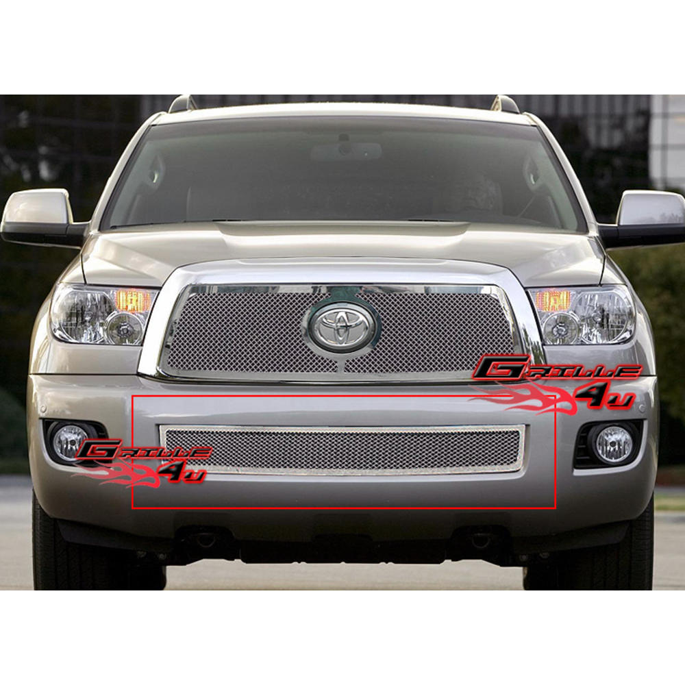APS For 2008-2017 Toyota Sequoia Bumper Stainless Steel Chrome Mesh Grille Insert