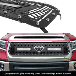 APS Fits 2014-2019 Toyota Tundra Upper Stainless Black Mesh with LED Grille Insert
