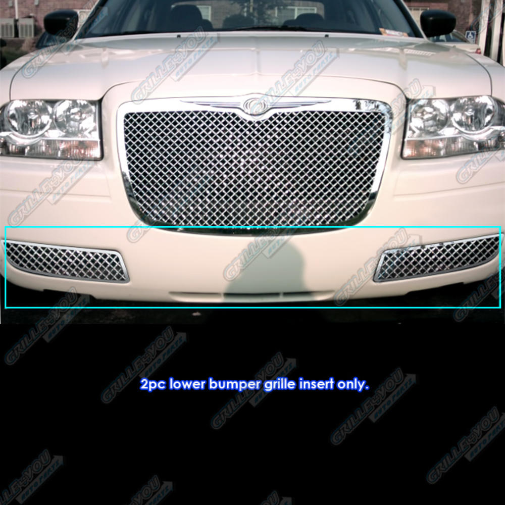 APS For 2005-2010 Chrysler 300 Bumper Stainless Chrome Mesh Grille Insert