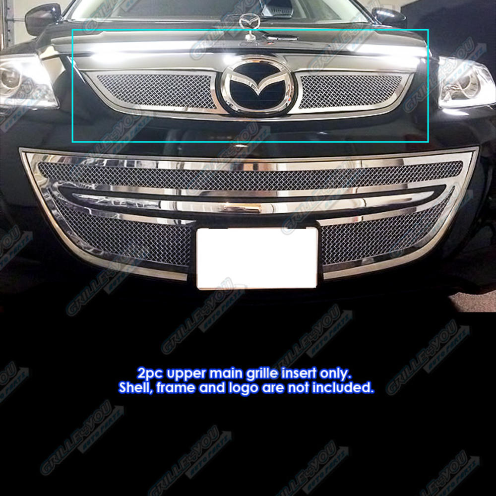 APS For 2010-2012 Mazda CX-9 Main Upper Stainless Chrome Mesh Grille Grill Insert