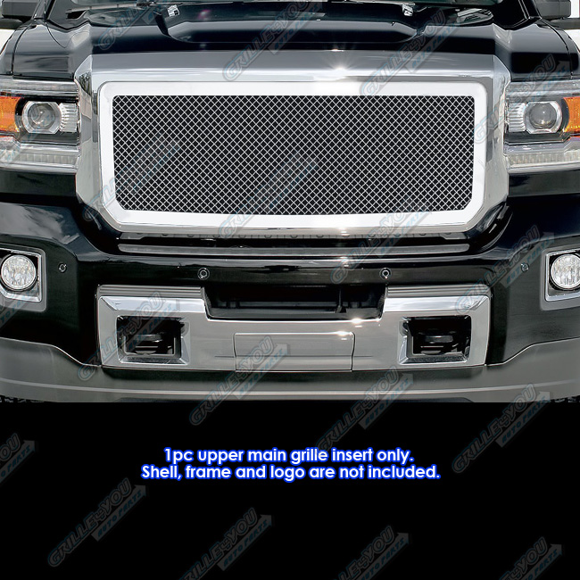 APS Fits 2015-2019 GMC Sierra 2500/3500 Main Upper Stainless Mesh Chrome Grille