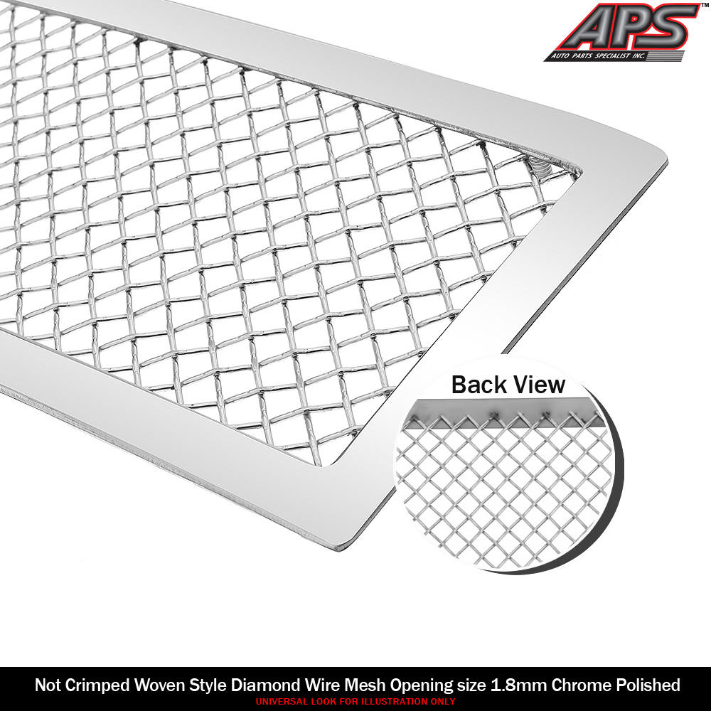 APS Fits 2010-2013 Acura MDX Lower Bumper Stainless Chrome Mesh Grille Grill Insert