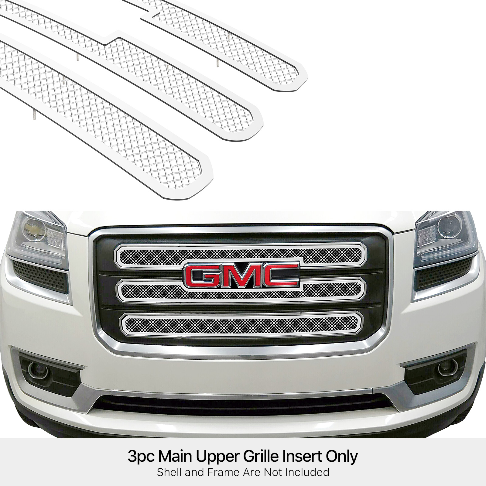 APS Fits 2013-2016 GMC Acadia SLE W/ Logo Show Upper Stainless Chrome Mesh Grille