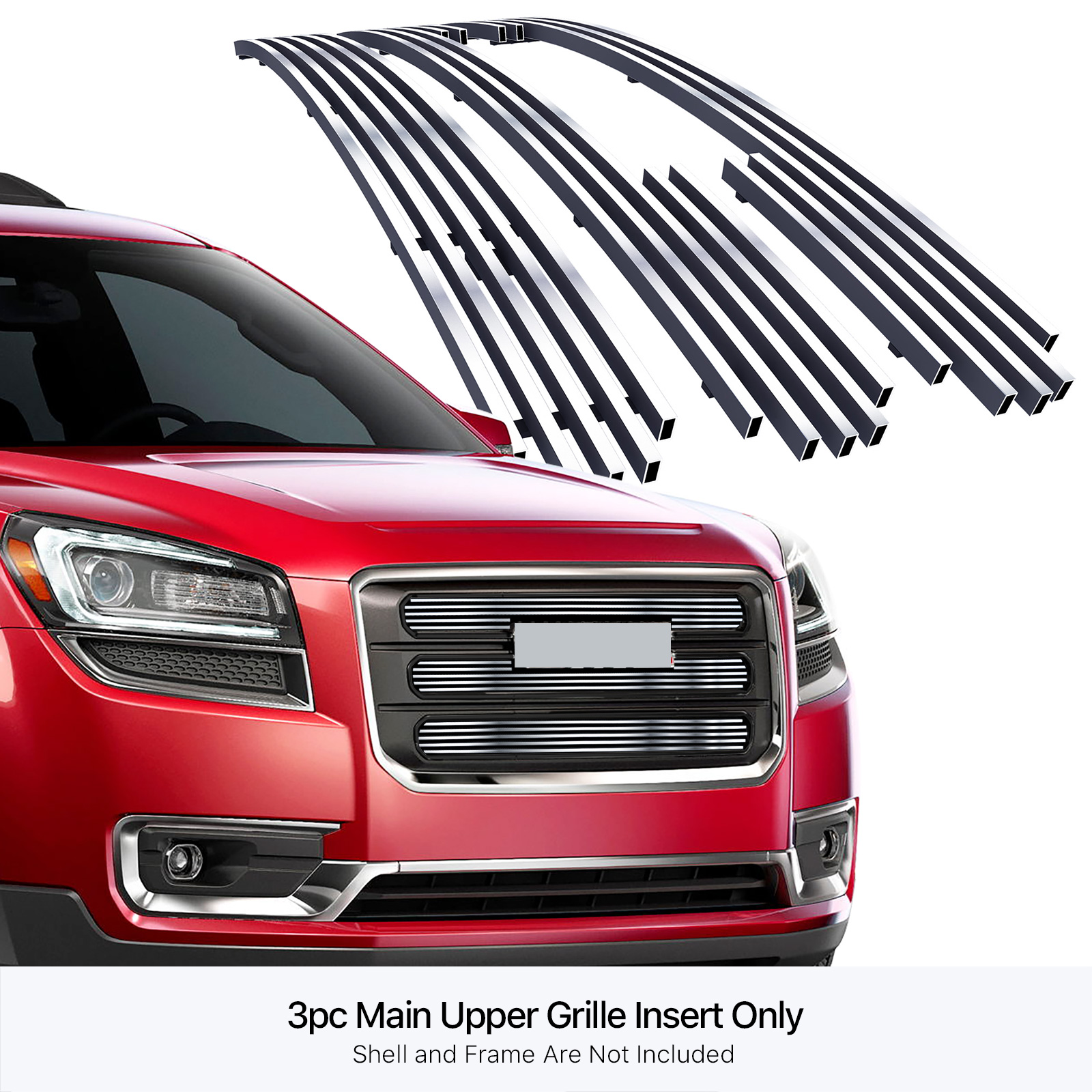 APS Fits 2013-2016 GMC Acadia SLE W/ Logo Show Upper Stainless Silver Billet Grille