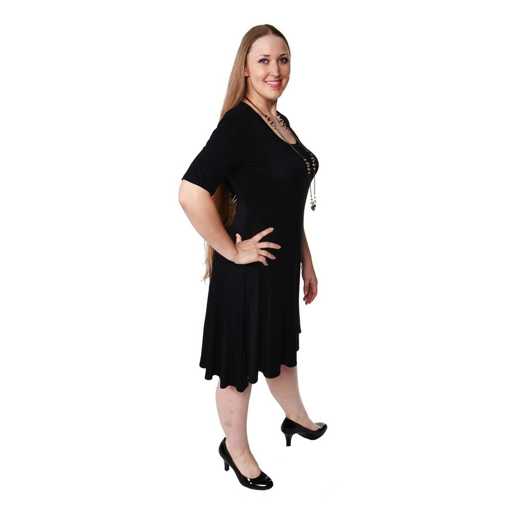 24&#47;7 Comfort Apparel 24/7 Comfort Apparel Women's Elbow-sleeve Dress