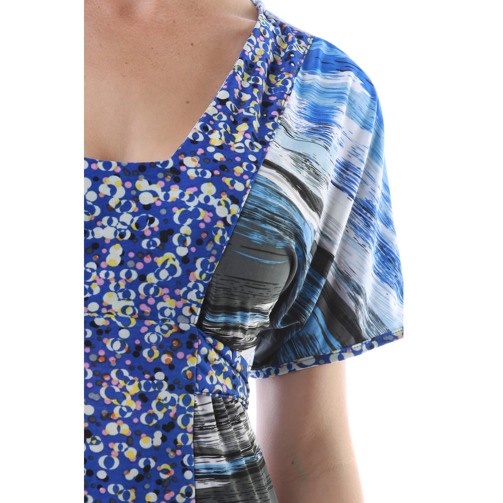 24&#47;7 Comfort Apparel Women's Bubbling Ocean Printed Dress