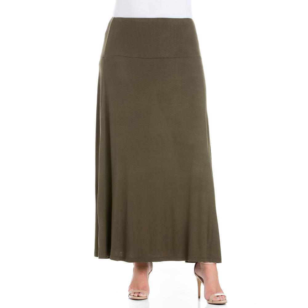 24seven Comfort Apparel Women's Plus Size Maxi Skirt