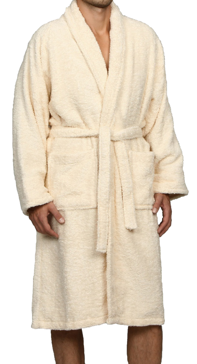 Blue Nile Mills Long-Staple Solid Cotton Terry Design Casual Adult Bathrobe