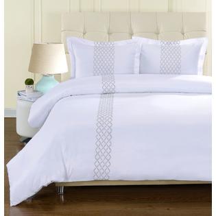 Blue Nile Mills Hannah Embroidered Duvet Cover Set Soft Wrinkle