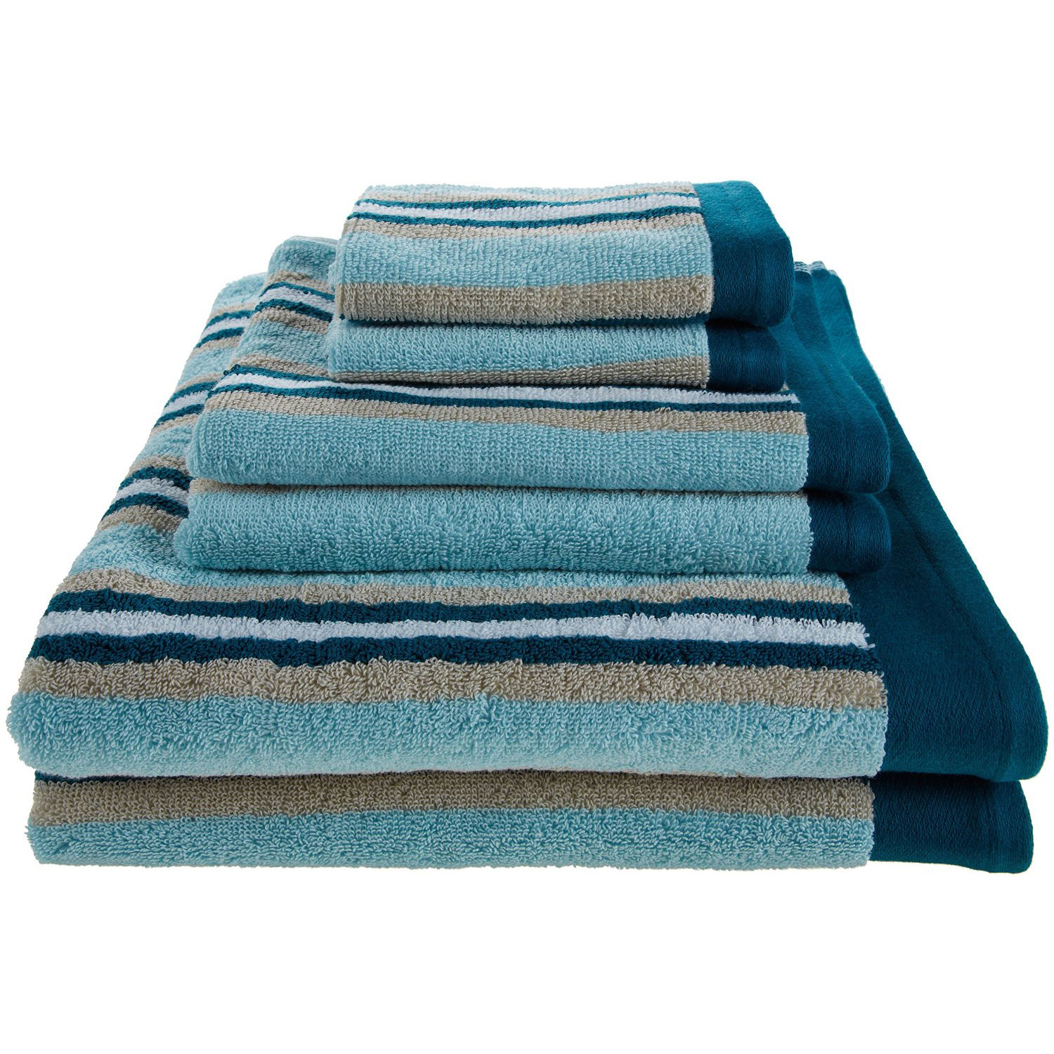Superior Ultrona 100 Combed Cotton Bath Towels, Stripes, 2Pieces