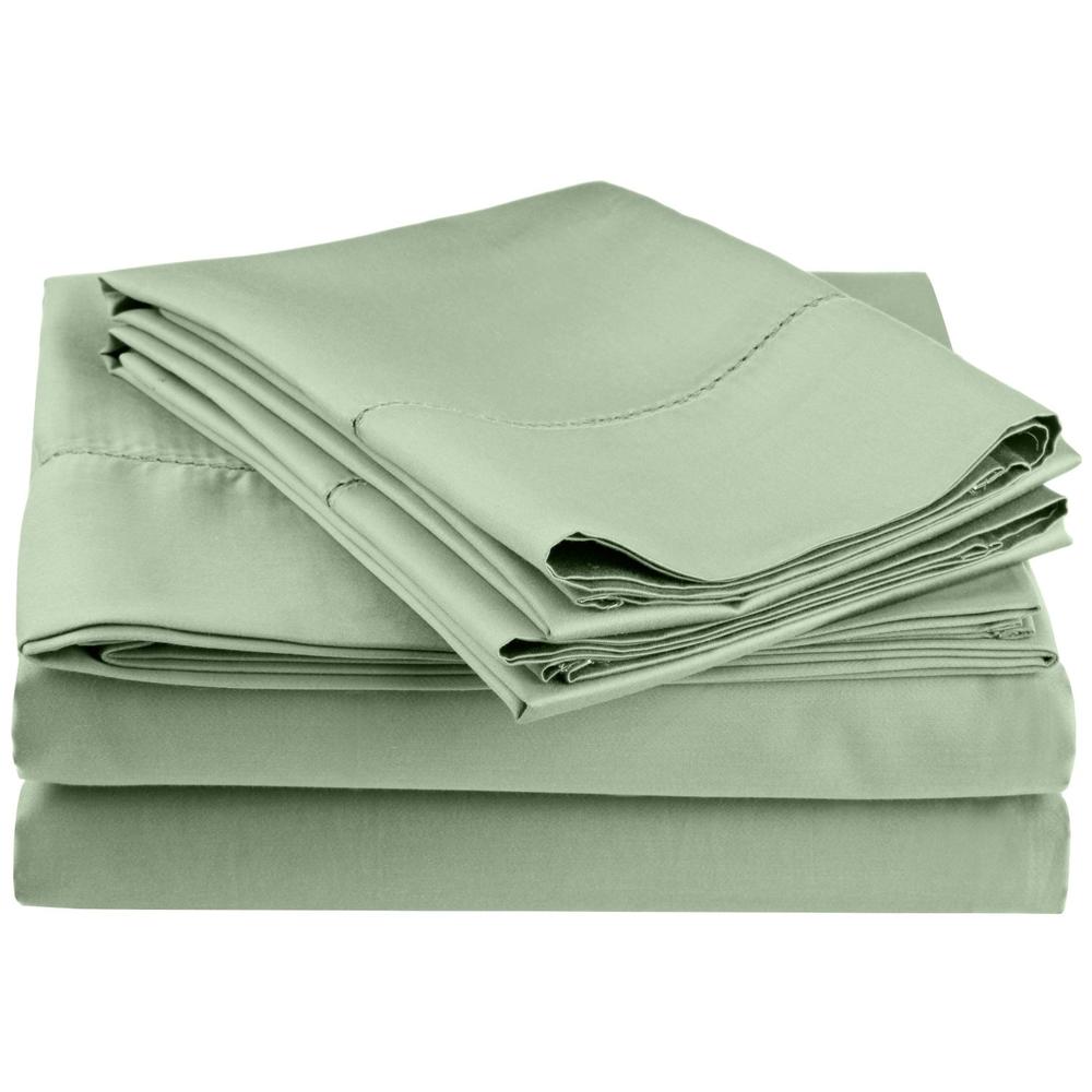 Blue Nile Mills Cotton Blend Wrinkle Resistant Solid Bed Sheet Set King Size