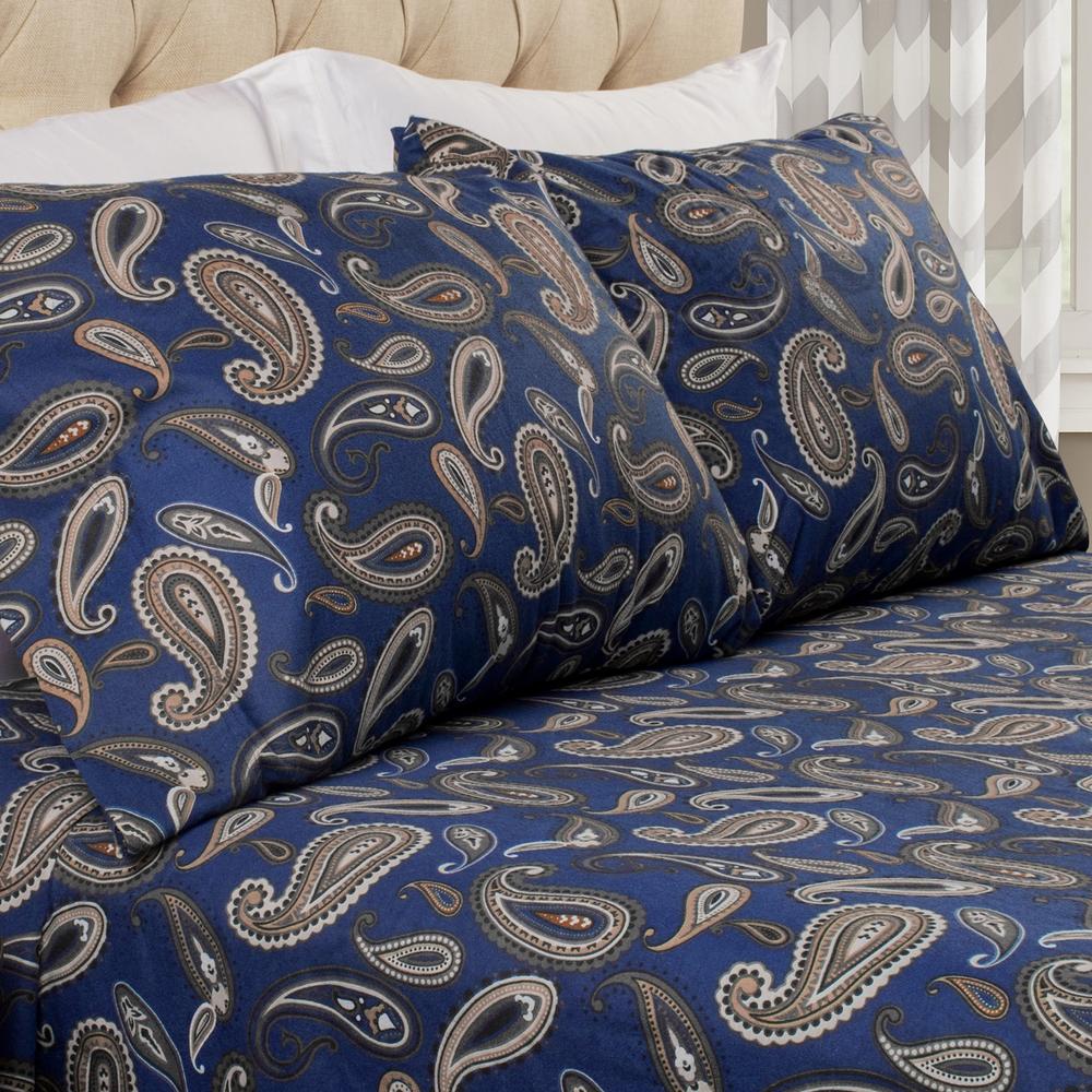 Blue Nile Mills Cotton Paisley Flannel Pillowcase Set