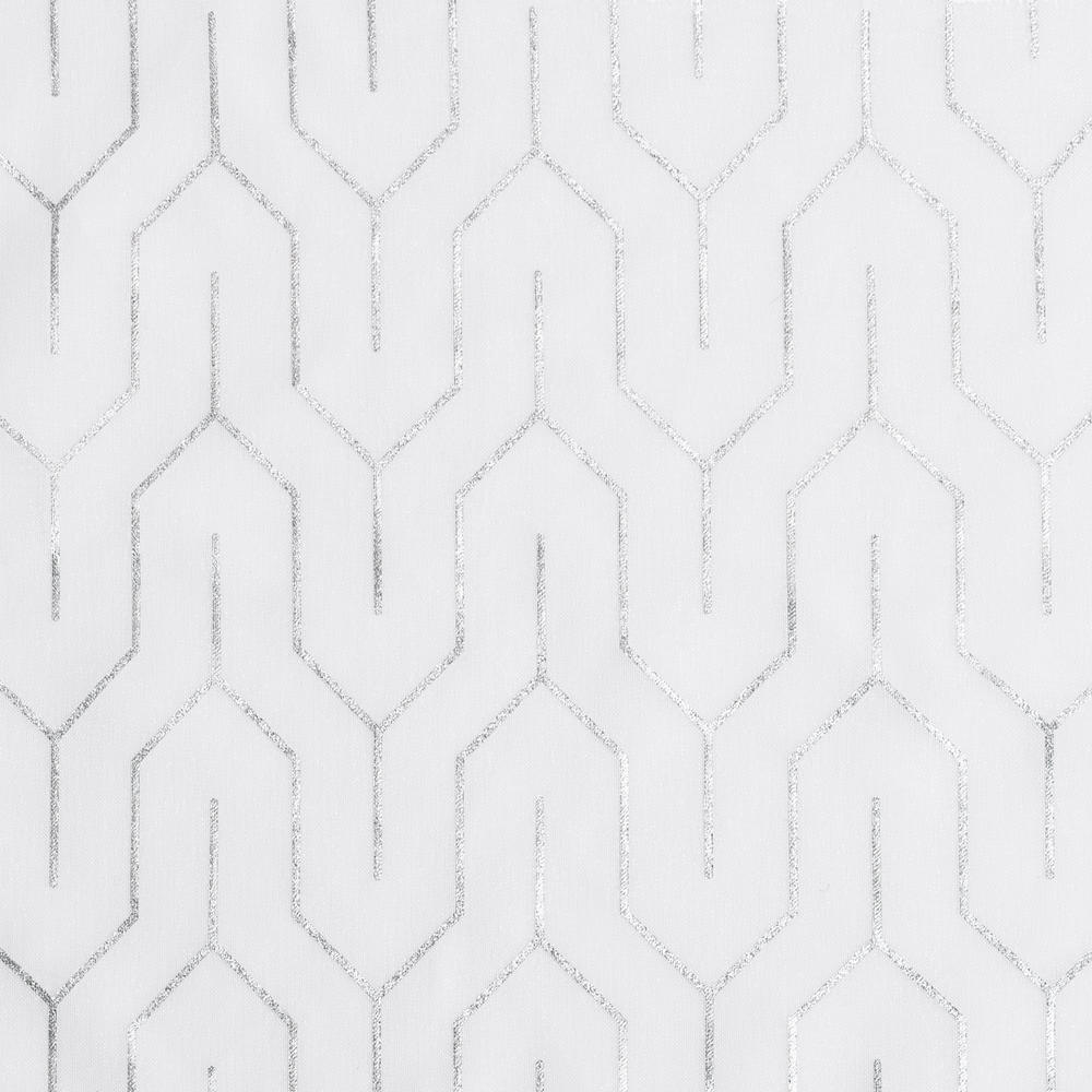Blue Nile Mills Cormac Printed Geometric Trellis Sheer Curtain Set of 2 with Grommet Top Header