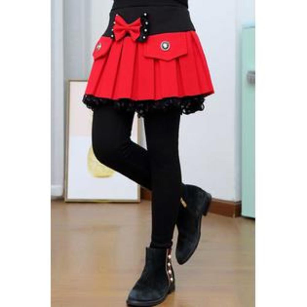 Unomatch Kids Girls Solid Colored Trendy Skirt Style Superb Autumn Season Outing Leggings