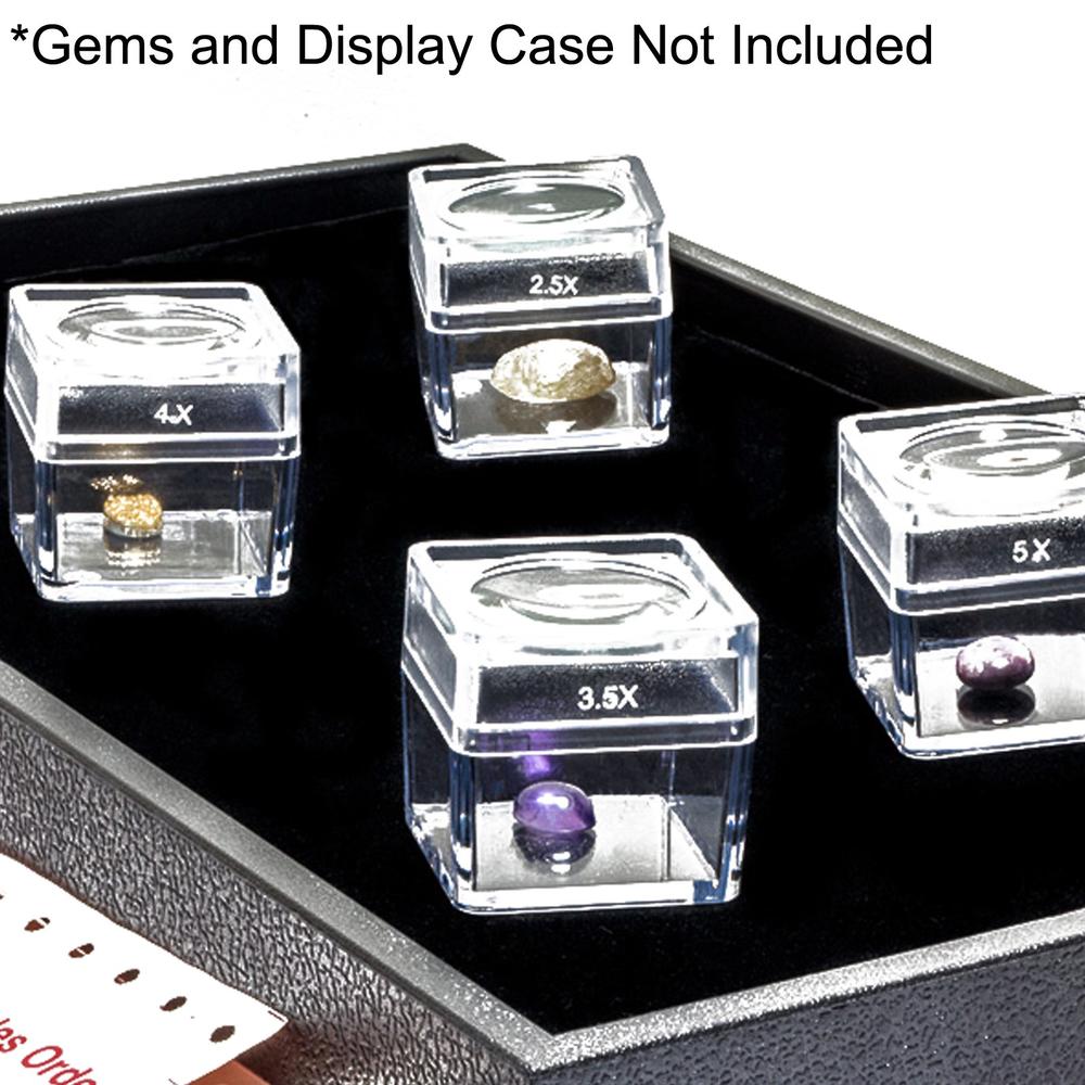 Universal Hobby Snap On Magnifier Cubes with Lids 2.5x 3.5x 4x 5x Glass ...