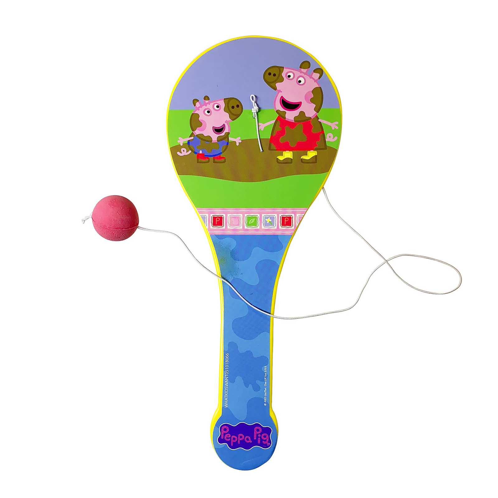Nickelodeon Peppa Pig Paddle Ball Indoor Outdoor Family Travel Toy Game