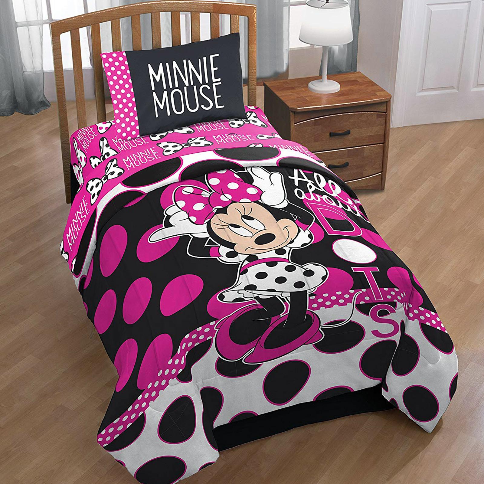 Disney Minnie Mouse Kids Twin Size Comforter Blanket Reversible