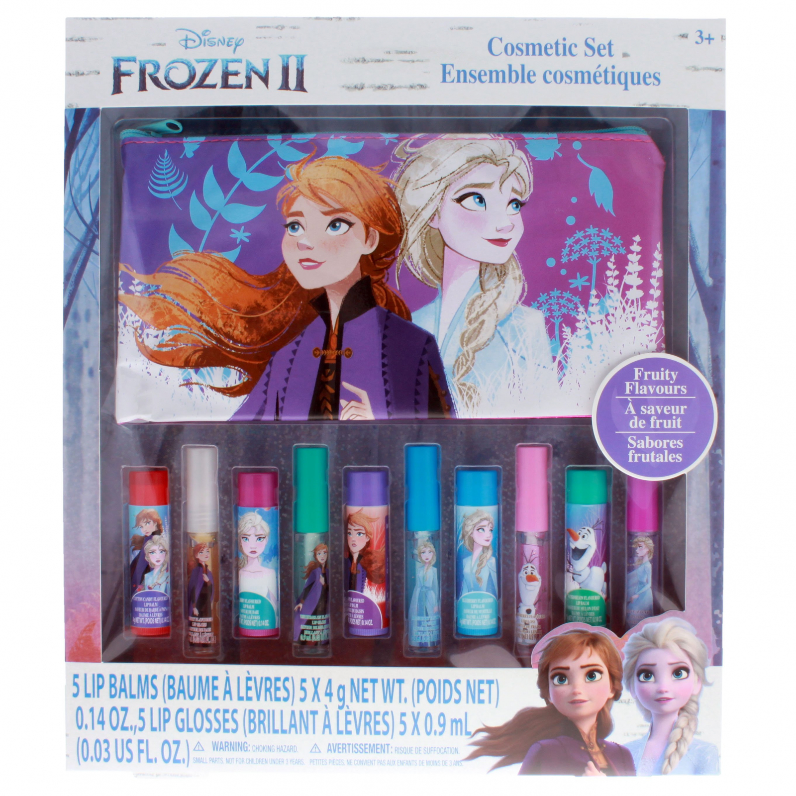 Disney Girls Cosmetics Makeup Beauty Gift Box Set Flavored Lip Gloss And Balm